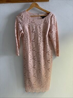Style & Co. Pink Lace Midi Sheath Dress